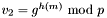 $v_2=g^{h(m)}\ \textrm{mod}\ p$